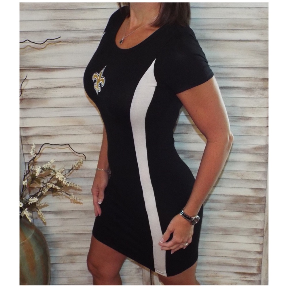 New Orleans Saints Fleur de Lis Sporty Dress Bodycon Emboridered 3022 - Picture 3 of 7
